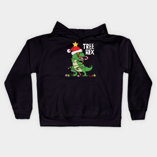 Fun Dinosaur Tree Rex T-Rex Christmas Gift Kids Hoodie